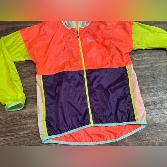 Cotopaxi Teca Technical Windbreaker Neon Orange Purple Yellow Lightweight Small - Picture 4 of 5